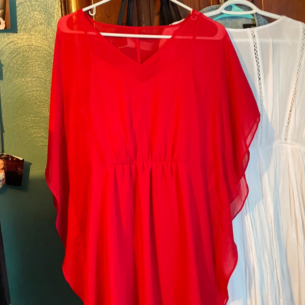 Red Flowy Dress